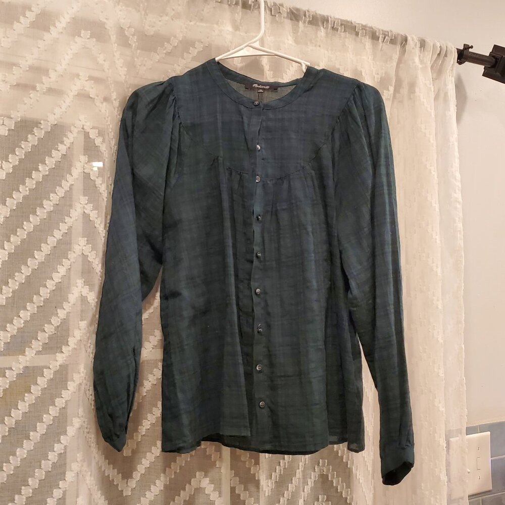 Plaid green blouse